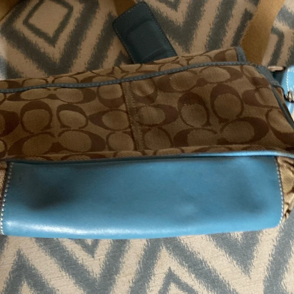 Vintage‎ Coach Stylish Blue and Brown Women's Bag